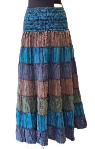 Teplá bavlněná sukně a šaty v jednom - modrá suk5585
