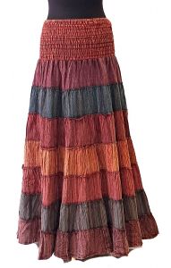 Teplá bavlněná sukně a šaty v jednom - podzimní barvy suk5587