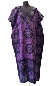 Bavlněný batikovaný kaftan XXL fialový kaf1550