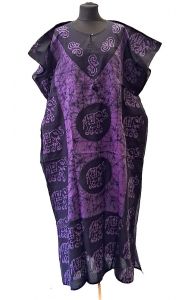 Bavlněný batikovaný kaftan XXL fialový kaf1552