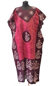 Bavlněný batikovaný kaftan XXL sytě růžový kaf1553