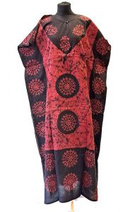 Bavlněný batikovaný kaftan XXL červený kaf1554