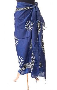 Jemný sarong - pareo přes plavky modré sr520