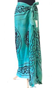 Jemný sarong - pareo přes plavky tyrkysovo-zelené sr523