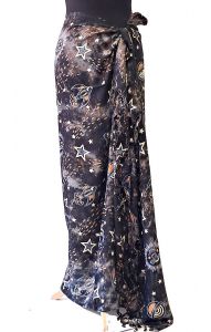 Jemný sarong - pareo přes plavky černé sr524