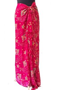 Jemný sarong - pareo přes plavky sytě růžové sr525
