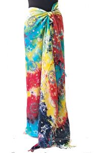 Jemný sarong - pareo přes plavky pestrobarevné sr527