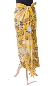 Jemný sarong - pareo přes plavky žluté sr529