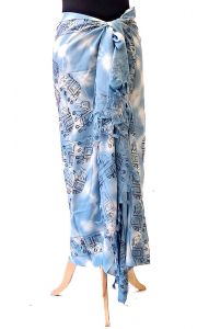 Jemný sarong - pareo přes plavky blankytné sr532