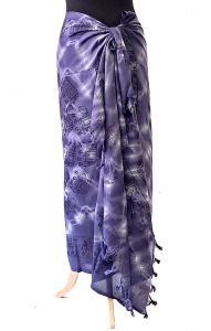 Jemný sarong - pareo přes plavky švestkové sr533