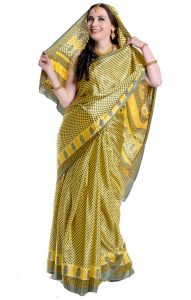 Yellow saree v8401